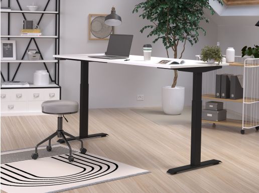 Elektrisch verstelbaar bureau JETLAG 180 cm wit/zwart