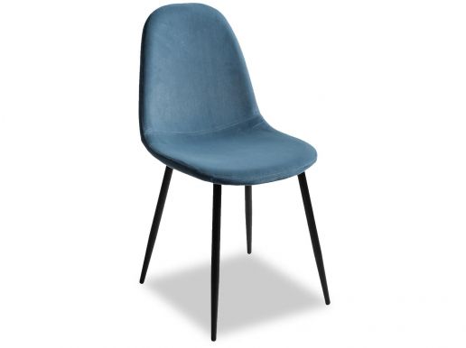 Stoel BOYA fluweel blauw