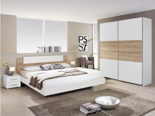 Complete slaapkamer BORBASO 160x200 cm sanremo eik/wit