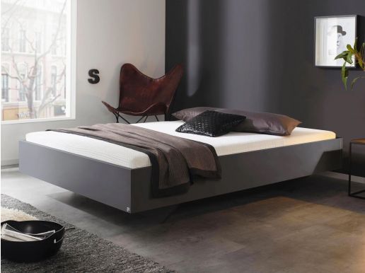 Bed IXANA 120x200 cm metaalgrijs zonder hoofdeinde