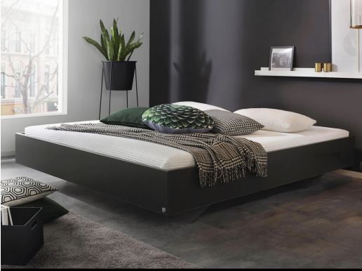 Bed IXANA 160x200 cm metaalgrijs zonder hoofdeinde