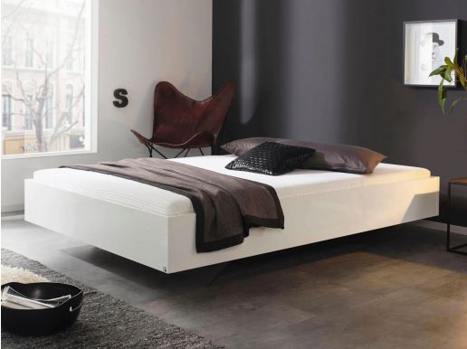 Bed IXANA 140x200 cm hoogglans wit zonder hoofdeinde