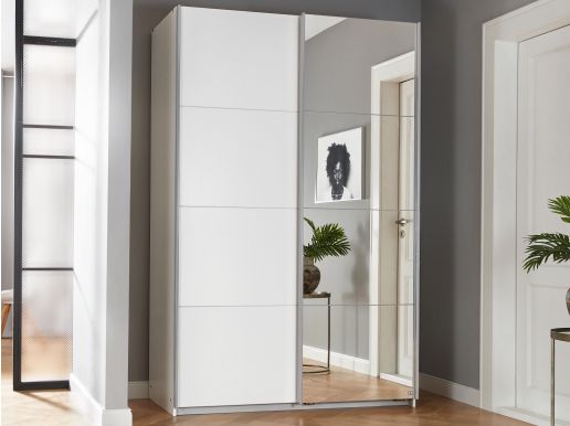 Kledingkast TAPAS 2 deuren 136 cm wit met spiegel 