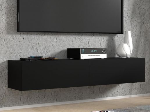 Tv-meubel BINTO 2 deuren 160 cm zwart/phanton zwart