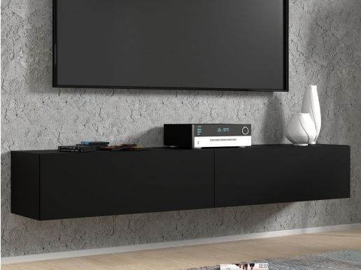 Tv-meubel BINTO 2 deuren 180 cm zwart/phanton zwart