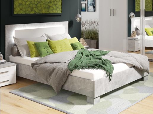 Bed SAMMOU 160x200 cm beton/wit