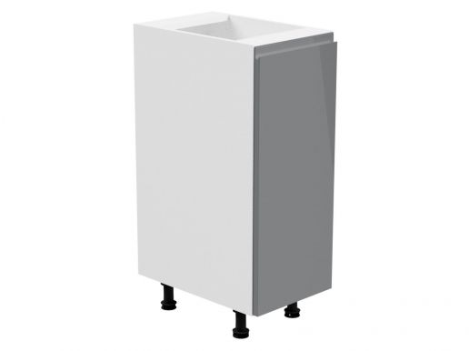 Keukenkast ASPAS 1 deur rechts wit/hoogglans grijs