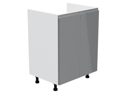 Keukenkast voor wasbak ASPAS 1 deur links wit/hoogglans grijs