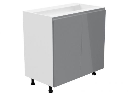 Keukenkast ASPAS 2 deuren 80 cm wit/hoogglans grijs