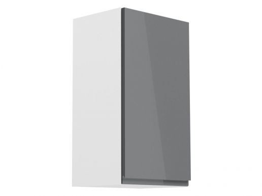 Hoge keukenkast ASPAS 1 deur links 40 cm wit/hoogglans grijs