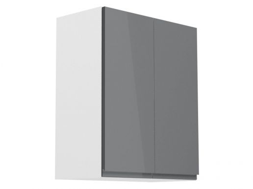 Hoge keukenkast ASPAS 2 deuren 60 cm wit/hoogglans grijs