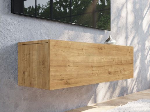 Tv-meubel KINGSTON 1 klapdeur 105 cm gouden eik zonder salontafel