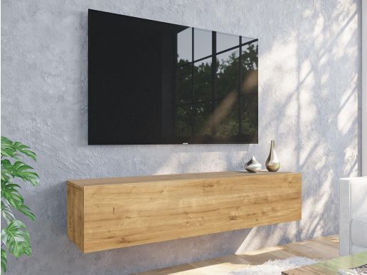 Tv-meubel KINGSTON 1 klapdeur 140 cm gouden eik zonder salontafel