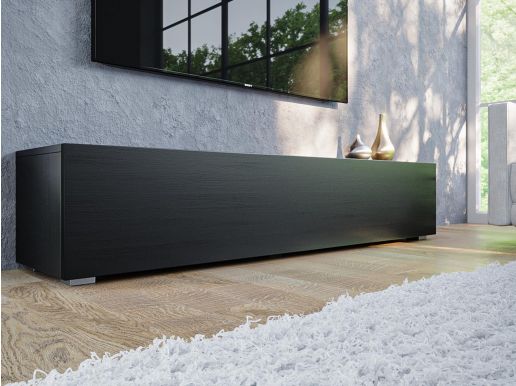 Tv-meubel KINGSTON 1 klapdeur 160 cm zwart eik zonder salontafel