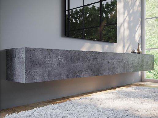 Tv-meubel KINGSTON 2 klapdeuren 280 cm beton zonder salontafel