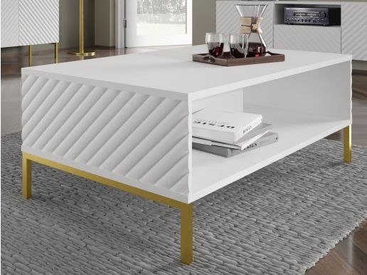 Rechthoekige salontafel SURAFU 90 cm wit 