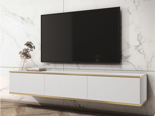 Tv-meubel OROKI 3 klapdeuren wit 