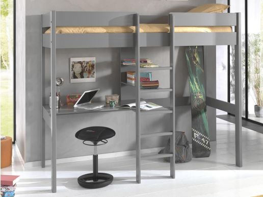Hoogslaper met zetelbed ALIZE 90x200 cm grijs