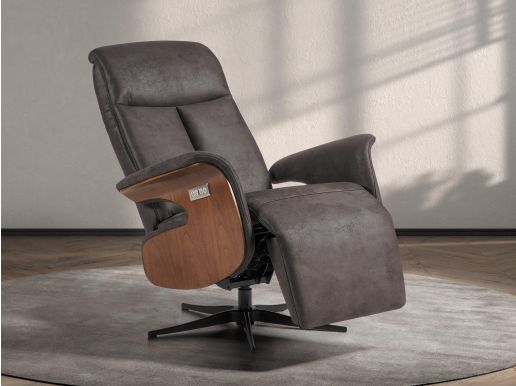 Relax fauteuil LEODA microleder antraciet