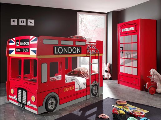 Complete slaapkamer LONDON 90x200 cm rood