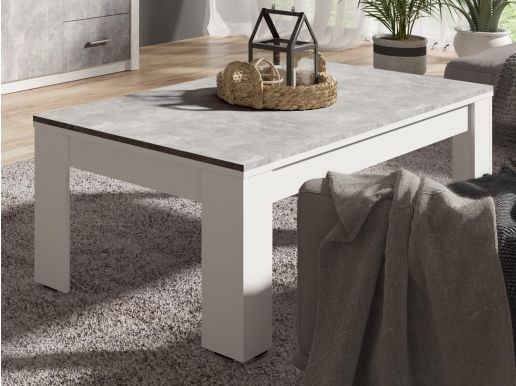 Rechthoekige salontafel GENJI 135 cm beton/wit