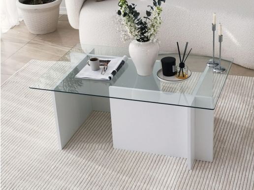 Rechthoekige salontafel CAPELLA 105 cm wit