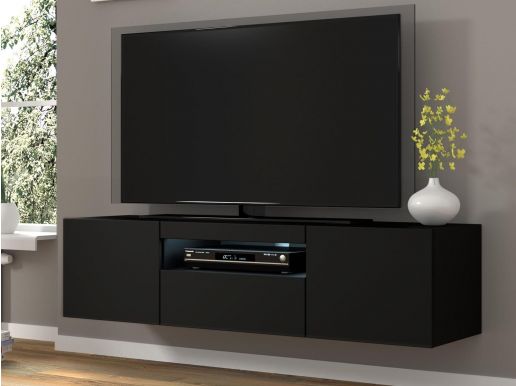 Tv-meubel AUREO 3 deuren 150 cm zwart zonder led
