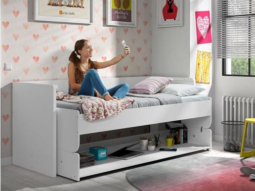 Gecombineerd bed DETROIT 90x200 cm wit