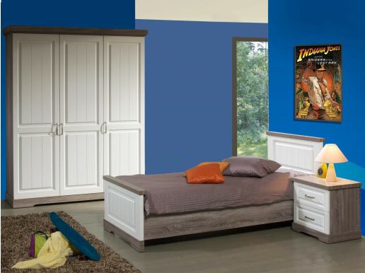 Complete slaapkamer IVANA II 90x200 cm truffel/porselein