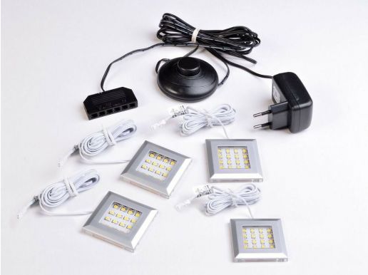 Kit vierkant led verlichting RGB (set van 4)