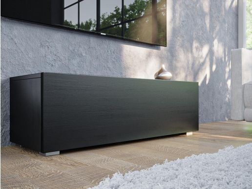 Tv-meubel KINGSTON 1 klapdeur 105 cm zwart eik zonder salontafel