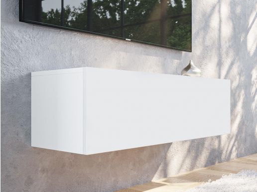 Tv-meubel KINGSTON 1 klapdeur 105 cm wit zonder salontafel
