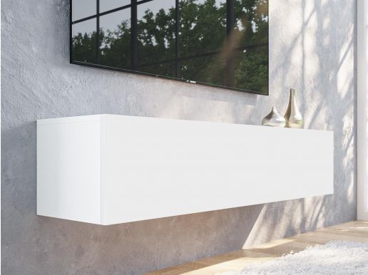 Tv-meubel KINGSTON 1 klapdeur 140 cm wit zonder salontafel