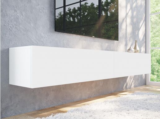 Tv-meubel KINGSTON 2 klapdeuren 210 cm wit zonder salontafel