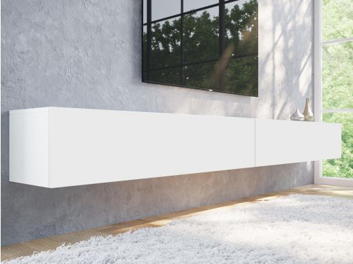 Tv-meubel KINGSTON 2 klapdeuren 280 cm wit zonder salontafel