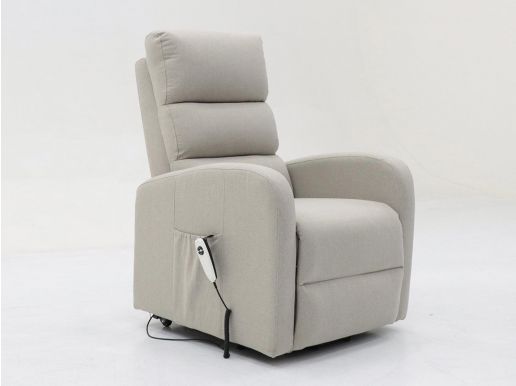 Elektrische fauteuil BUTATO 1 plaats stof lichtgrijs