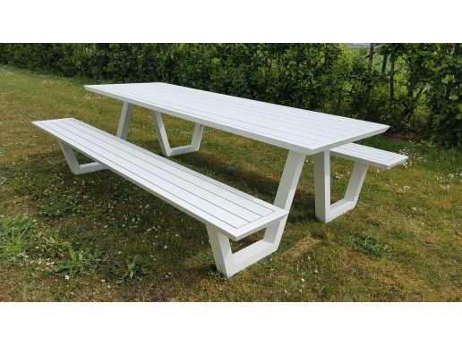 Picknicktafel BOLERO 240 cm aluminium wit