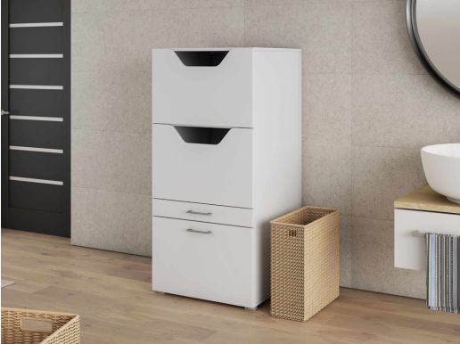 Kast voor wasgoed WASHING 2 deuren 2 lades wit 