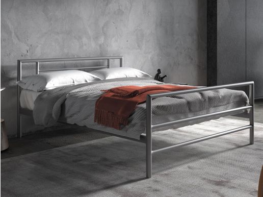 Bed FASANO 140x200 cm metaal grijs