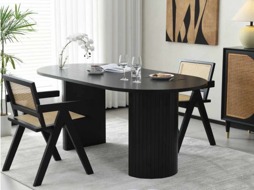 Ovale eettafel LUNARA 180 cm zwart eik