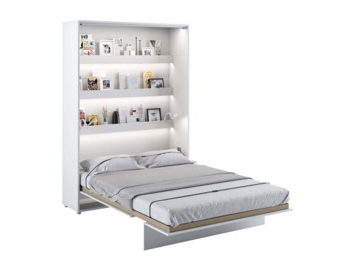 Opklapbed CONCEPTION PRO 140x200 cm wit/hoogglans wit (verticaal) zonder kasten met matras