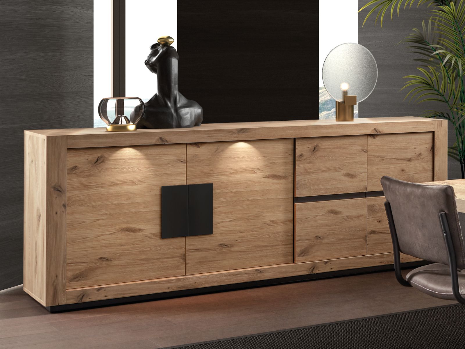 Mobistoxx Dressoir SARINO 4 deuren canyon eik