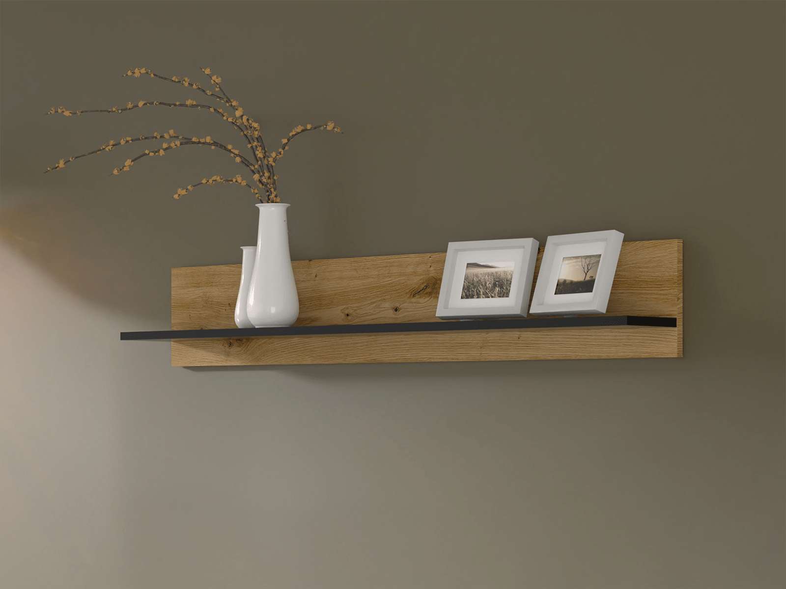 Wandplank ORISA 120 cm artisan eik/zwart