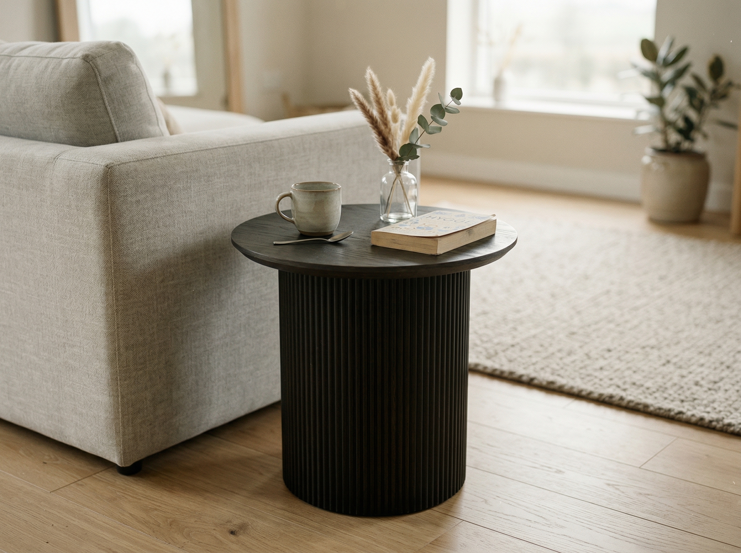 Ronde salontafel LARUSSO 50 cm donkerbruin